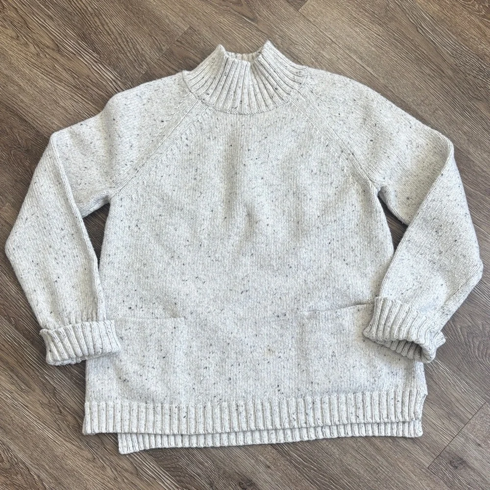 J. Jill Speckled Cream Mock Neck Sweater
